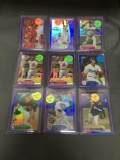 9 Card Lot of BASEBALL REFRACTORS and PRIZMS with Stars and Rookies