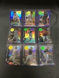 9 Card Lot of BASEBALL REFRACTORS and PRIZMS with Stars and Rookies