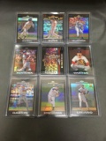 9 Card Lot of BASEBALL REFRACTORS and PRIZMS with Stars and Rookies