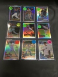 9 Card Lot of BASEBALL REFRACTORS and PRIZMS with Stars and Rookies