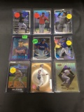 9 Card Lot of BASEBALL REFRACTORS and PRIZMS with Stars and Rookies