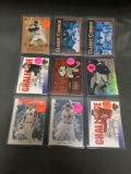 9 Card Lot of BASEBALL SERIAL NUMBERED Cards with Stars, Rookies & Low Serial Numbered! WOW!