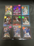 9 Card Lot of BASEBALL SERIAL NUMBERED Cards with Stars, Rookies & Low Serial Numbered! WOW!