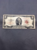 1953 United States Jefferson $2 Red Seal Bill Currency Note from Estate Collection