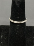 Shared Prong Set Round Faceted CZ Featured 2mm Wide Sterling Silver Eternity Band