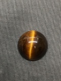 Loose Round 13mm Tiger's Eye Cabochon Gem