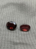 Lot of Two Loose Oval Faceted Approximate 8x6mm Garnet Gems