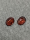 Lot of Two Loose Oval Faceted Approximate 8x6mm Garnet Gems