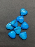 Lot of Eight Loose Heart Shaped Sodalite Gemstones