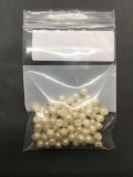 Lot of Various Size Loose White Pearl Beads