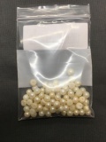 Lot of Various Size Loose White Pearl Beads