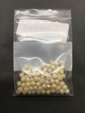 Lot of Various Size Loose White Pearl Beads