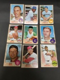 9 Card Lot of 1968 Topps Vintage Baseball Cards from Estate