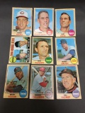 9 Card Lot of 1968 Topps Vintage Baseball Cards from Estate