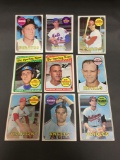 9 Card Lot of 1969 Topps Vintage Baseball Cards from Estate