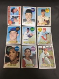 9 Card Lot of 1969 Topps Vintage Baseball Cards from Estate