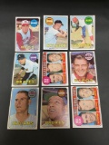 9 Card Lot of 1969 Topps Vintage Baseball Cards from Estate