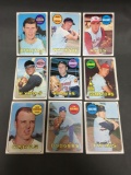 9 Card Lot of 1969 Topps Vintage Baseball Cards from Estate