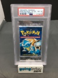 PSA Graded 1999 Pokemon Base Set 1st Edition French Blastoise Art 11 Card Booster Pack NM-MT 8