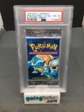 PSA Graded 1999 Pokemon Base Set 1st Edition French Blastoise Art 11 Card Booster Pack NM-MT 8