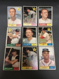 9 Card Lot of 1961 Topps Vintage BASEBALL Cards from Estate