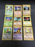 Vintage Lot of 9 Pokemon Base Set Shadowless Trading Cards from Consignor Collection