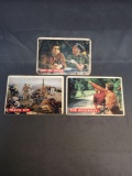 3 Card Lot of 1956 Topps DAVY CROCKETT Orange Back Trading Cards from Estate