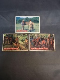 3 Card Lot of 1956 Topps DAVY CROCKETT Orange Back Trading Cards from Estate