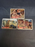 3 Card Lot of 1956 Topps DAVY CROCKETT Orange Back Trading Cards from Estate