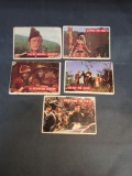 5 Card Lot of 1956 Topps DAVY CROCKETT Green Back Trading Cards from Estate