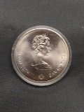 1973 Canada Montreal Olympics Silver 5 Dollar - 50% Silver Coin - 0.3750 Ounces Actual Silver Weight