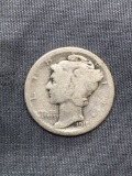 1918-S United States Mercury Silver Dime - 90% Silver Coin from Estate