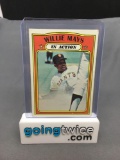 1972 Topps #50 WILLIE MAYS Giants In Action Vintage Baseball Card