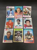 9 Card Lot of Mostly 1970's Football Star Cards from Huge Closet Find Collection