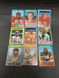 9 Card Lot of Mostly 1970's Football Star Cards from Huge Closet Find Collection