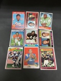 9 Card Lot of Mostly 1970's Football Star Cards from Huge Closet Find Collection