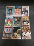 9 Card Lot of Mostly 1970's Football Star Cards from Huge Closet Find Collection
