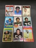 9 Card Lot of Mostly 1970's Football Star Cards from Huge Closet Find Collection