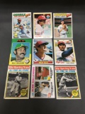 9 Card Lot of Mostly 1970's BASEBALL Star Cards from Huge Closet Find Collection