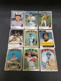 9 Card Lot of Mostly 1970's BASEBALL Star Cards from Huge Closet Find Collection