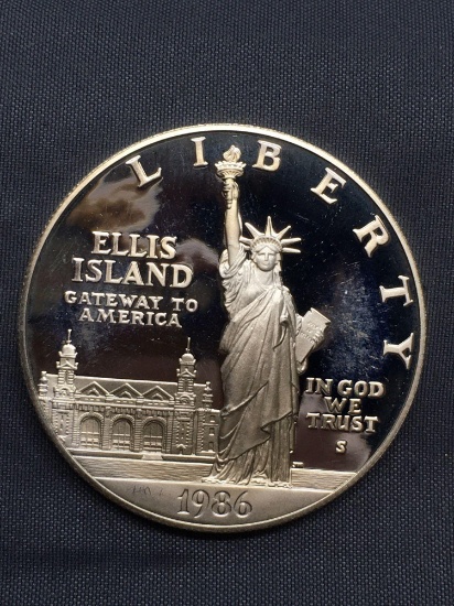 1986 United States Statue of Liberty Silver Dollar - 90% Silver Coin from Estate