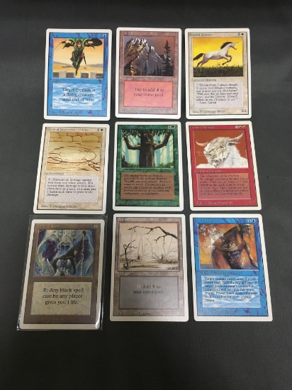 Vintage Lot of 9 Magic the Gathering Trading Cards from Consignor Collection