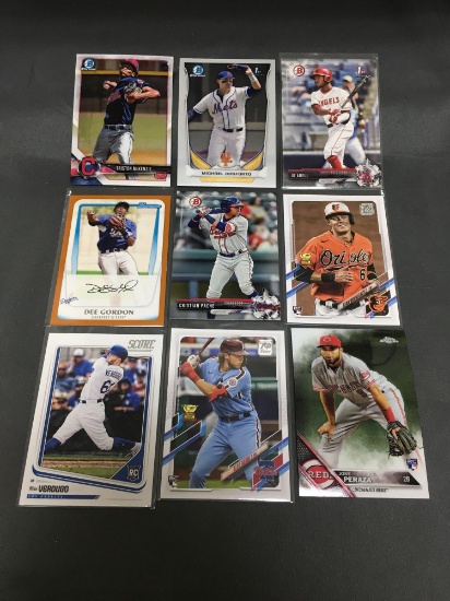 9 Card Lot of BASEBALL ROOKIE CARDS - Mostly from Newer Sets with Future Stars & More!