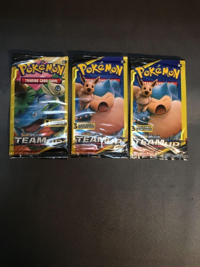 Lot of 3 Factory Sealed Pokemon TEAM UP 3 Card Booster Packs from Retail Box