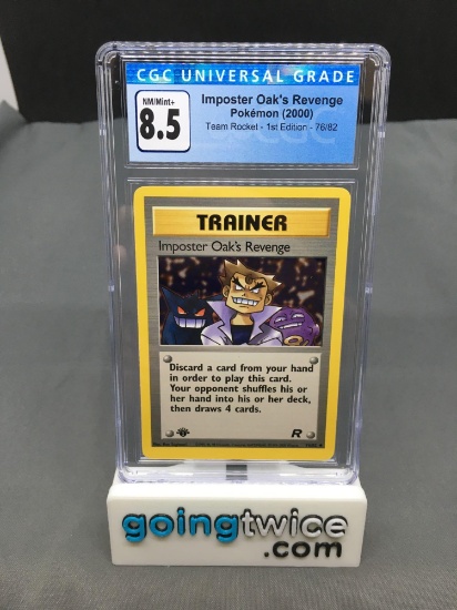 CGC Graded 2000 Pokemon Team Rocket 1st Edition #76 IMPOSTER OAK'S REVENGE Trading Card - NM-MT+ 8.5