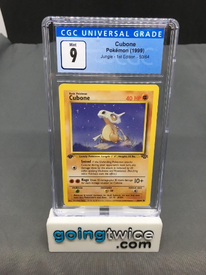 CGC Graded 1999 Pokemon Jungle 1st Edition #50 CUBONE Trading Card - MINT 9