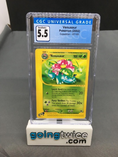 CGC Graded 2002 Pokemon Expedition #67 VENUSAUR Rare Trading Card - EX+ 5.5