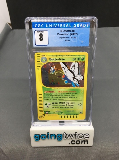 CGC Graded 2002 Pokemon Expedition #5 BUTTERFREE Holofoil Rare Trading Card - NM-MT 8