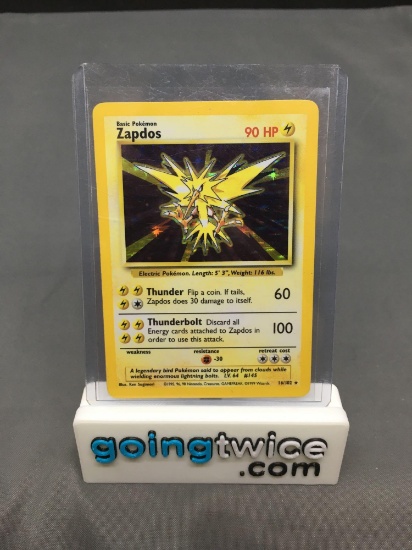 1999 Pokemon Base Set Unlimited #16 ZAPDOS Holofoil Rare Trading Card from Huge Collection