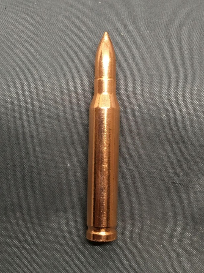 Solid Bullet Shaped .999 Fine Copper Bullion from Estate - 6cm